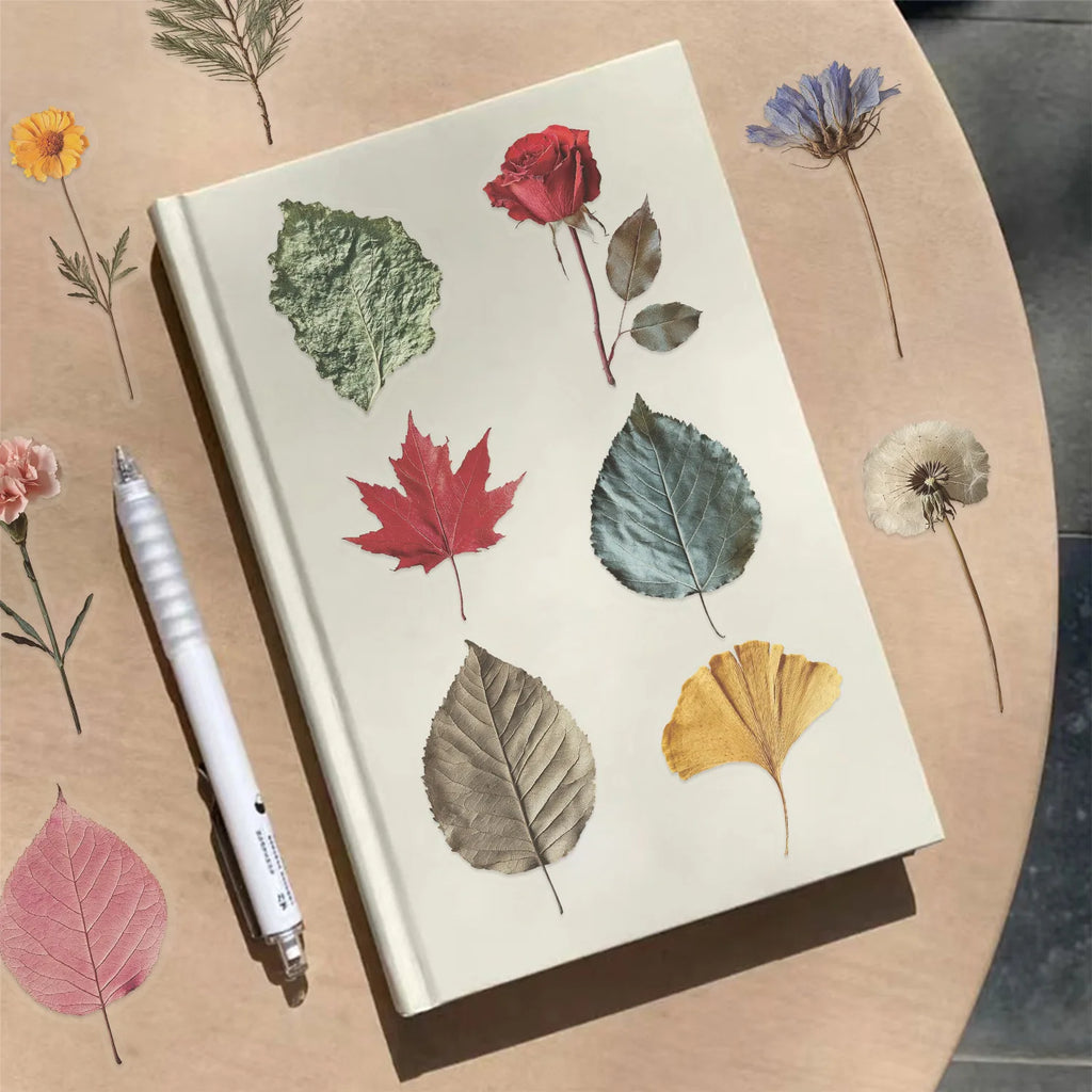 50/100PC Cartoon Plant Sticker Pack Waterproof Transparent PET Decorative Guitar Notebook Stationery Stickers