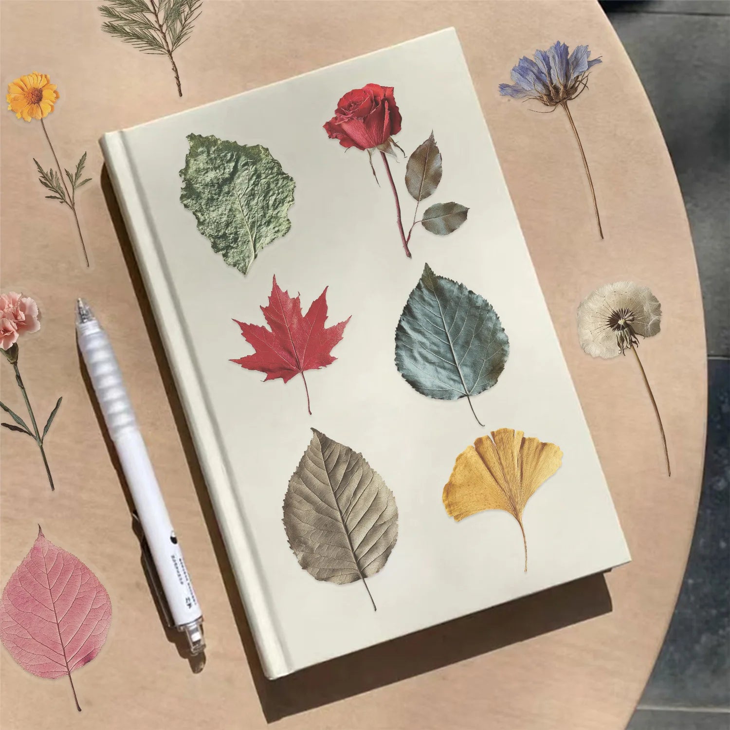 50/100PC Cartoon Plant Sticker Pack Waterproof Transparent PET Decorative Guitar Notebook Stationery Stickers