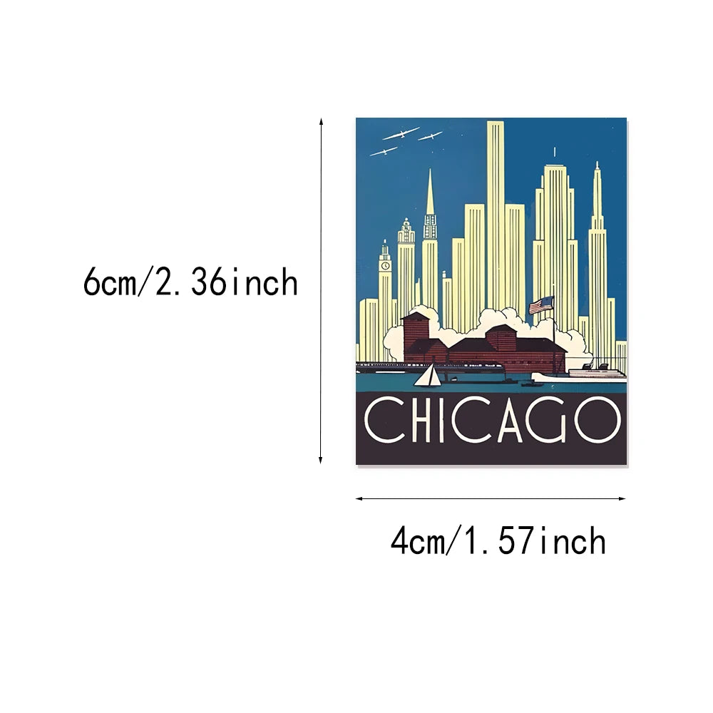30PCS US Popular Route 66 Cartoon Fun Sticker Pack DIY Manual Account Phone Case Notebook Skateboard