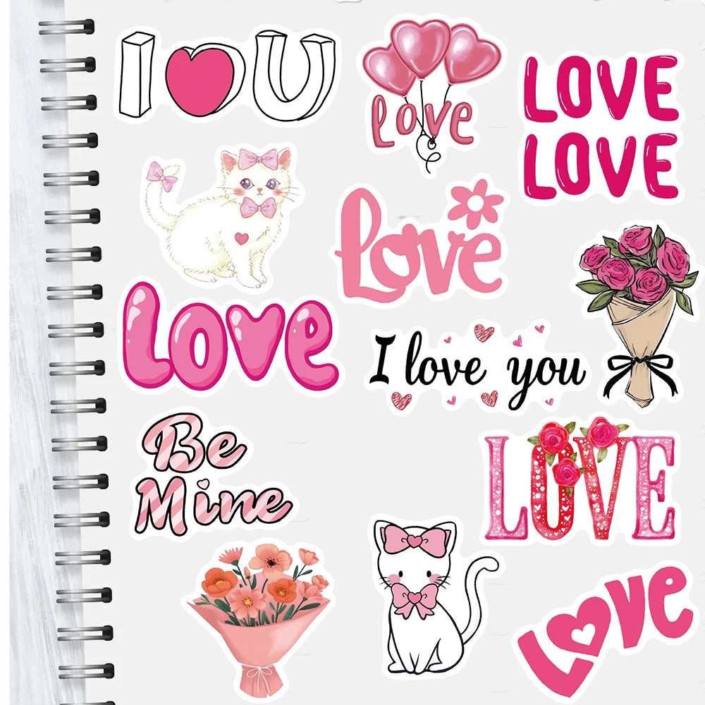 50PCS Love Print Sticker Luggage Scrapbooking Art Picture Living Room Laptop Skateboard Graffiti DIY Phone Scrapbooking Sticker