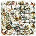 10/30/50PCS Kawaii Round Animal Sticky PVC Sticker Aesthetic Stationery DIY Decoration Scrapbooking School Supplies for Kids