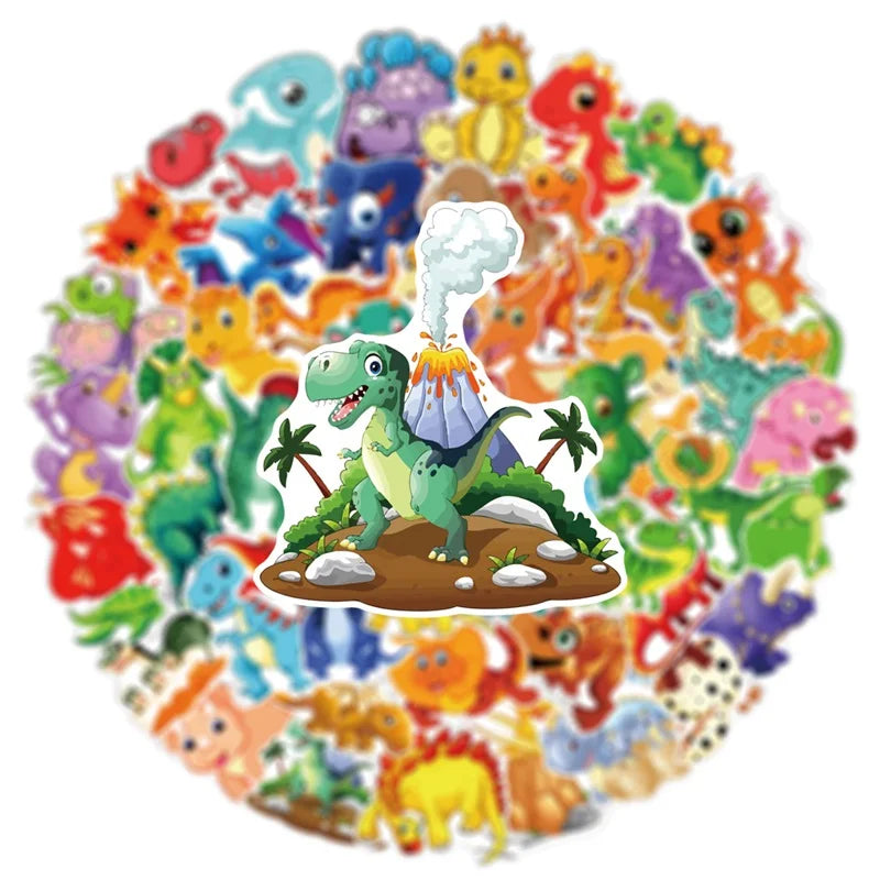 10/30/60PCS Cartoon Dinosaur Sticker Aesthetic PVC Children's Korean Stationery School Supplies Decoration Scrapbooking for Kids