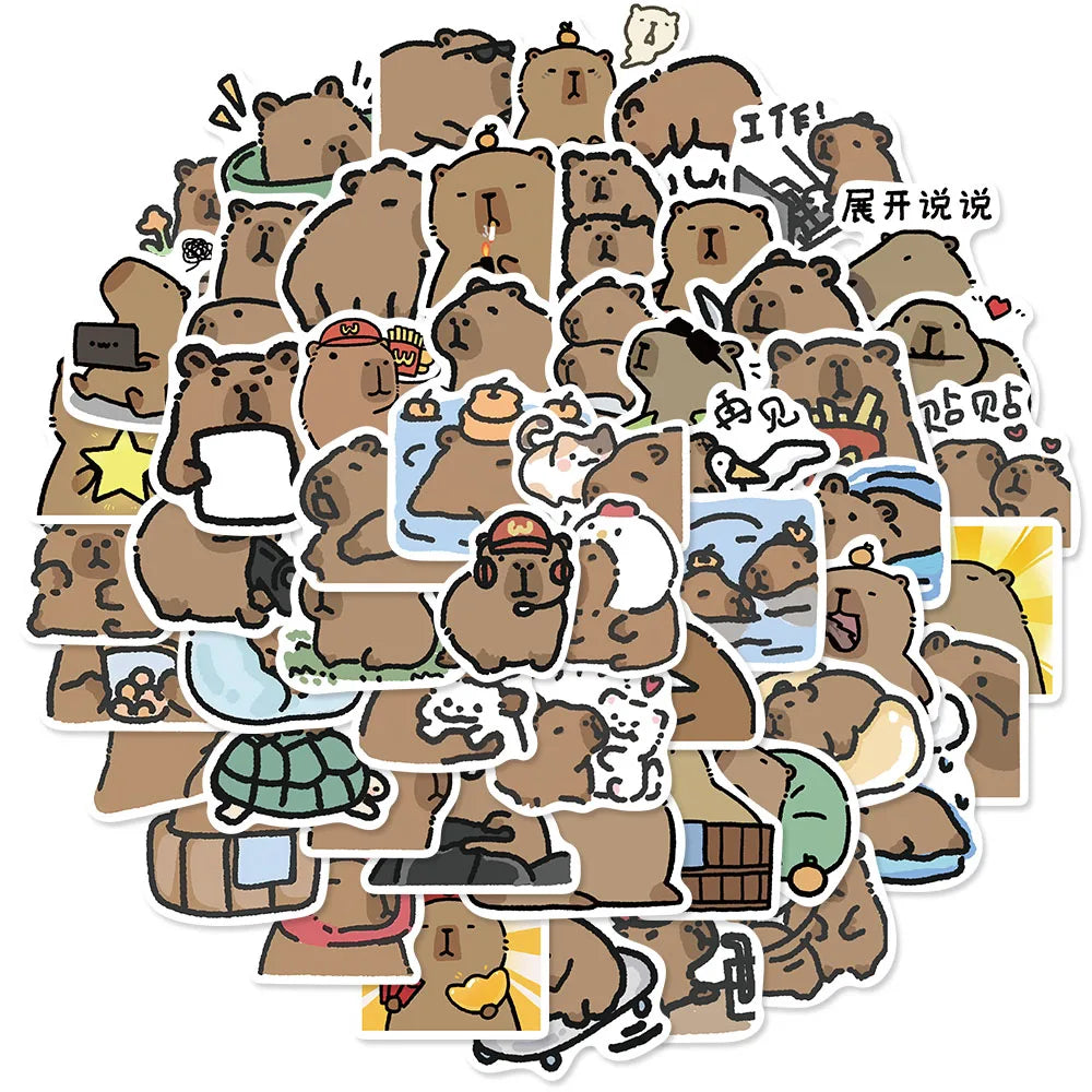 62PCS Kawaii Milk Tea Collage Stickers Creative Notebook Home Laptop Graffiti Handicrafts Bedroom Creative Suitcase Stickers