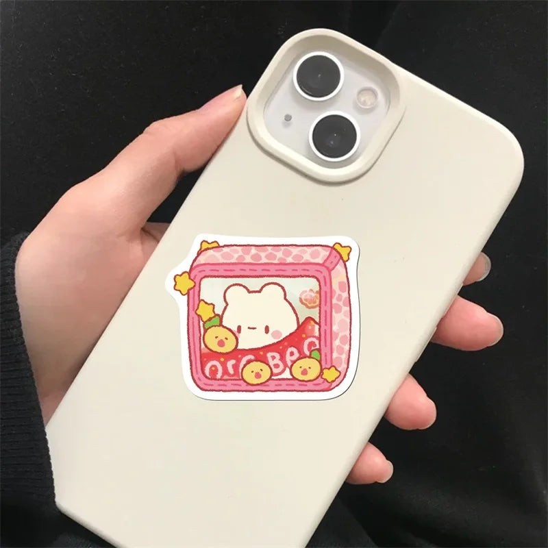 10/30/50PCS Cute Pink Food PVC Sticker Aesthetic Children's Decoration Scrapbooking Korean Stationery School Supplies for Kids