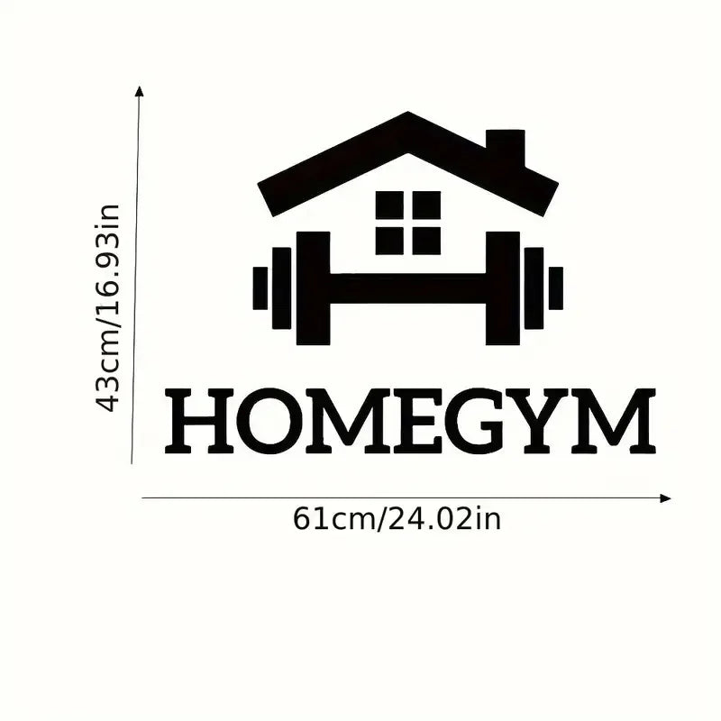 1pc Creative Fitness Wall Sticker, Barbell Pattern Self-Adhesive Wall Stickers, Gym Home Decoration Wall Stickers, Removable Sti