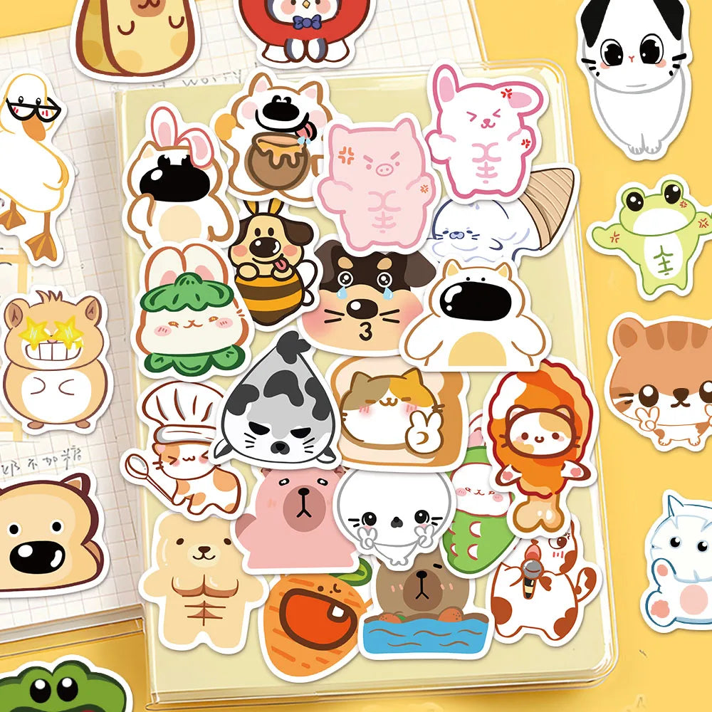 50PCS Abstract Animal Cartoon Decoration DIY Stickers Sketchbook Handmade Mobile Luggage Skateboard Waterproof Stickers