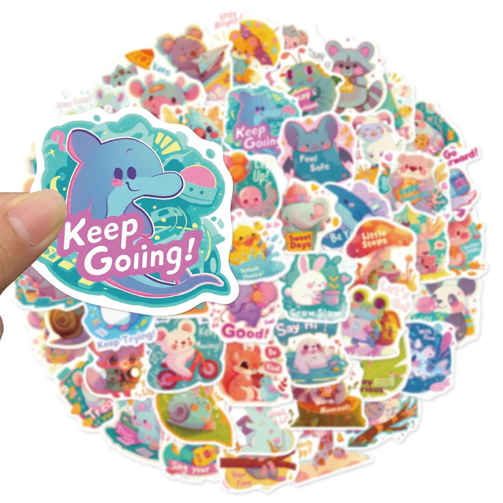 50PCS Dopamine Cartoon Animal Series Reward Creative Decorative Stickers DIY Phone Case Luggage Tablet Decorative Stickers
