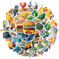 50PCS 3D Small Object Sticker Creative Waterproof Stationery Home Aesthetic PVC Reading Books Notebook Phone Car Stickers ﻿
