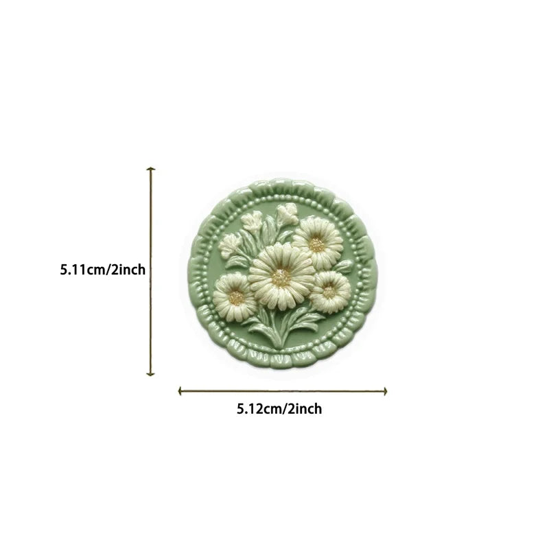 50PCS Kawaii Relief Seal PET Sticky Sticker Aesthetic Korean Stationery DIY Decoration Scrapbooking School Supplies for Kids