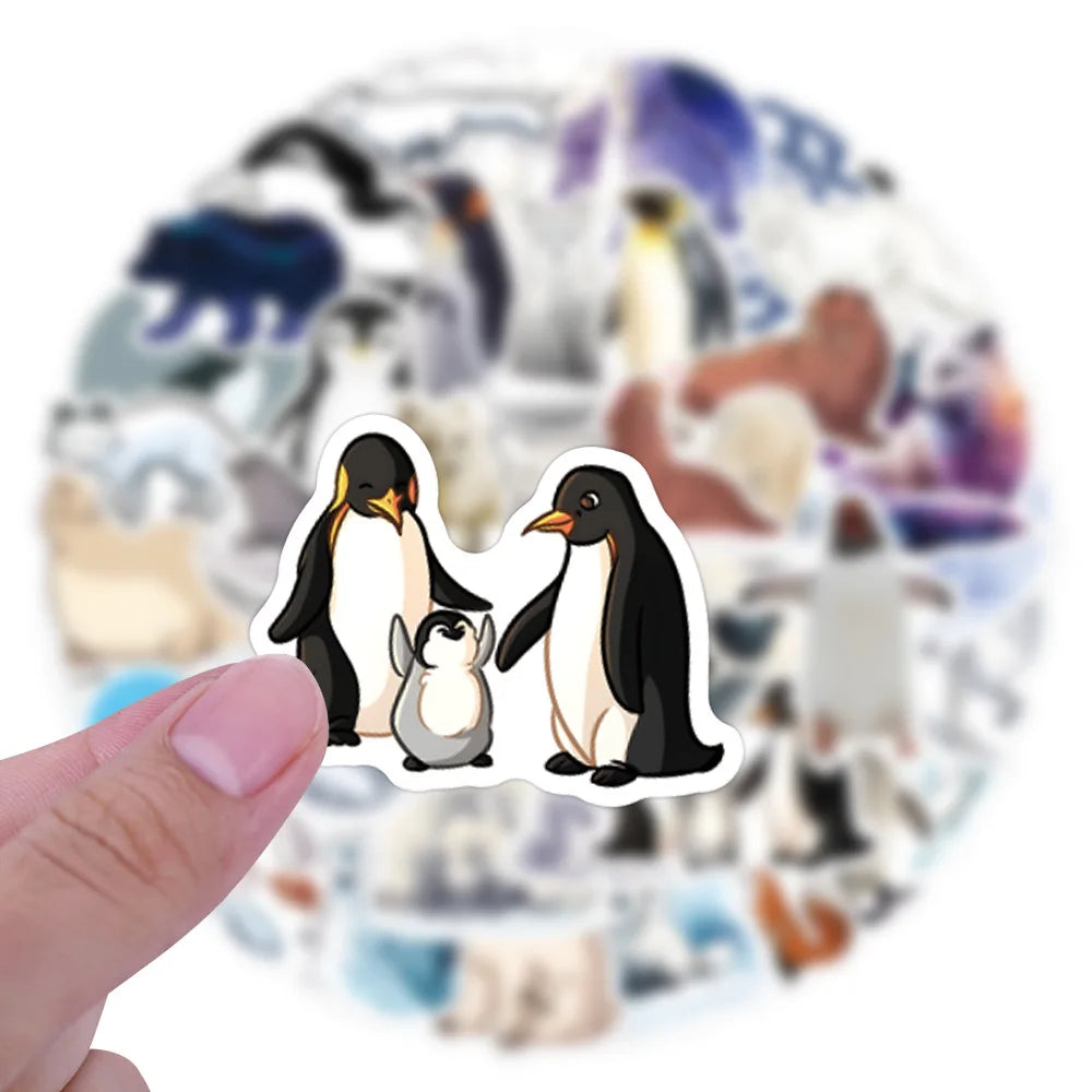 60PCS Arctic Animals Graffiti Stickers for Luggage, Water Cups Skateboard Stickers