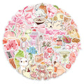 50PCS Cute Bear Pink Stickers Ins Style Cartoon Stickers Decoration DIY Phone Case Laptop Tablet Toy Stickers