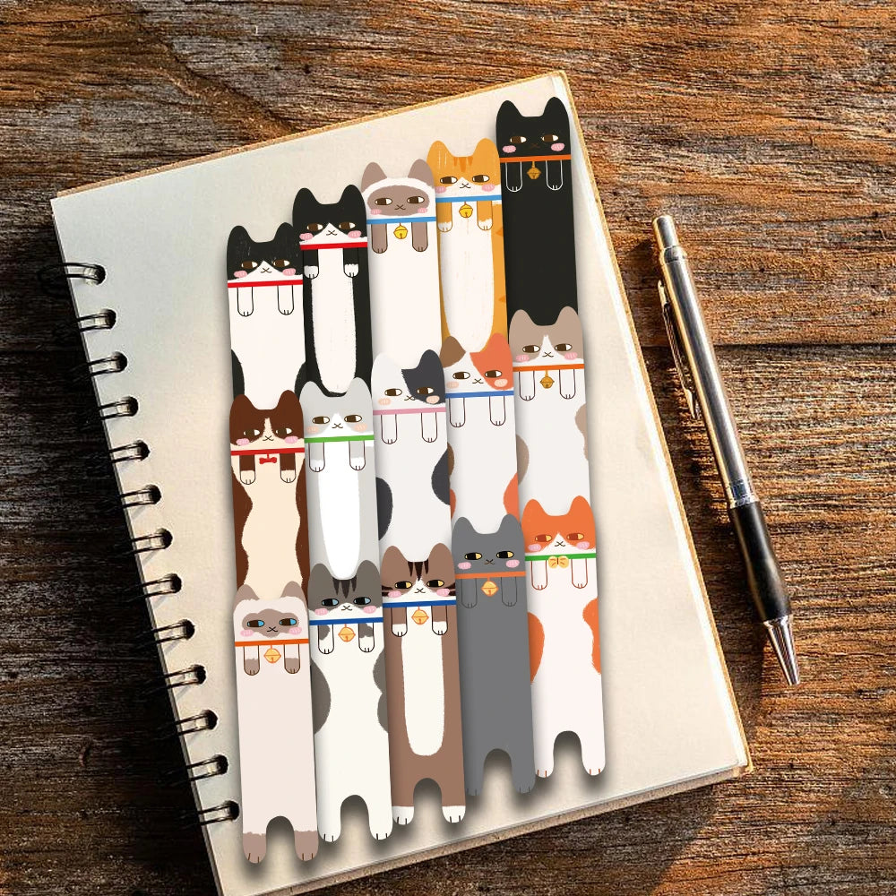 30PCS kawaii Cat Bookmarks Decorative Girls Graffiti Book Club Skateboard Art Picture Students irregular Book Students Bookmark