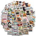 50PCS Animal Reading Stickers Notebook Cafe Aesthetic For Laptop Luggage PVC Home Decorative Cafe Waterproof DIY Sticker ﻿