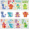 8PCS Cute Dragon Changing Face Collage Sticker Harajuku Motorcycle Casual Skateboard Casual Fashion Cartoon Graffiti Stickers