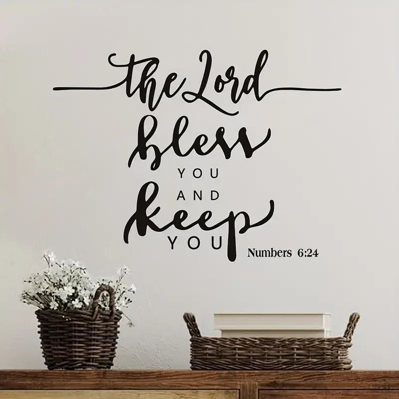 Inspirational Bible Verse Wall Decals - Religious Quote Stickers for Nursery Room - Glam Style Matte PVC Self-Adhesive Murals -