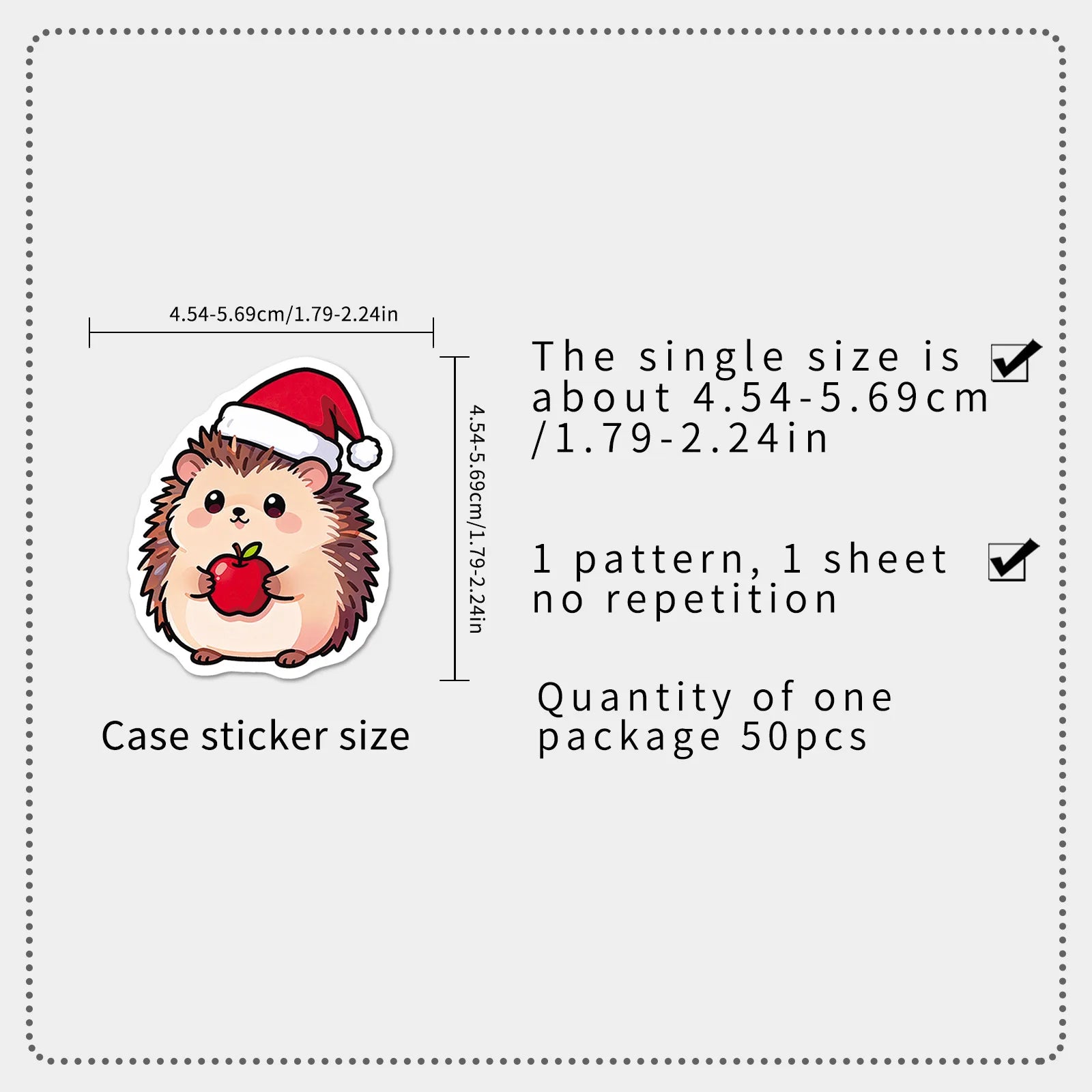 50PCS Cartoon Hedgehog Stickers, Cute Animal Waterproof Decals for Stationery Computer Cup Journal Decor Funny Reward Sticker