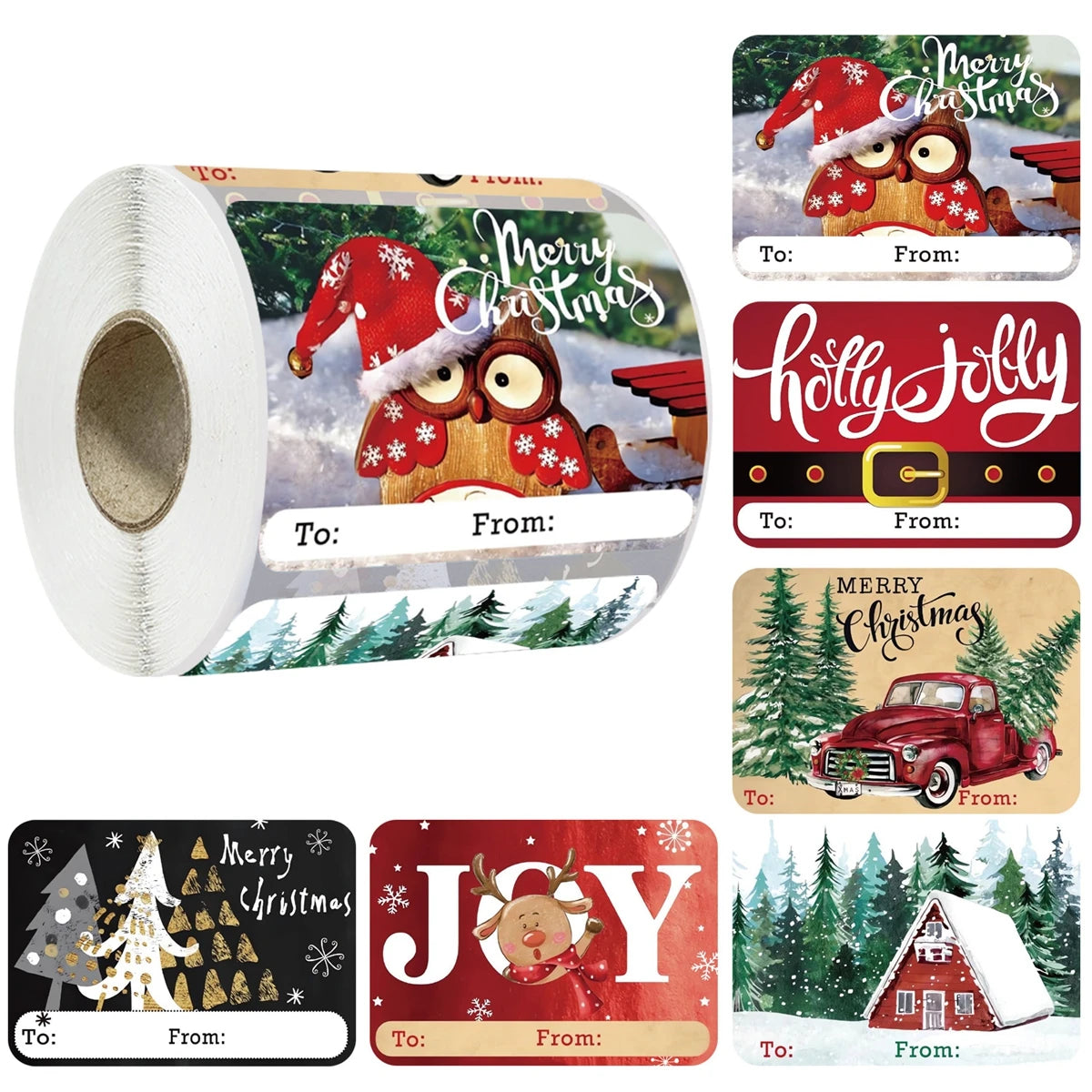 250pcs/roll 5*7.5cm Merry Christmas Decorative stickers for Presents Wrapping Christmas Gift Name Tag Stickers Snowman Label