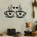 1pc Coffee Cup Wall Decorations Vinyl Kitchen Wall Decorations Sticker Black Coffee Tea Sign Decorative Flowery Wall Art Sticker