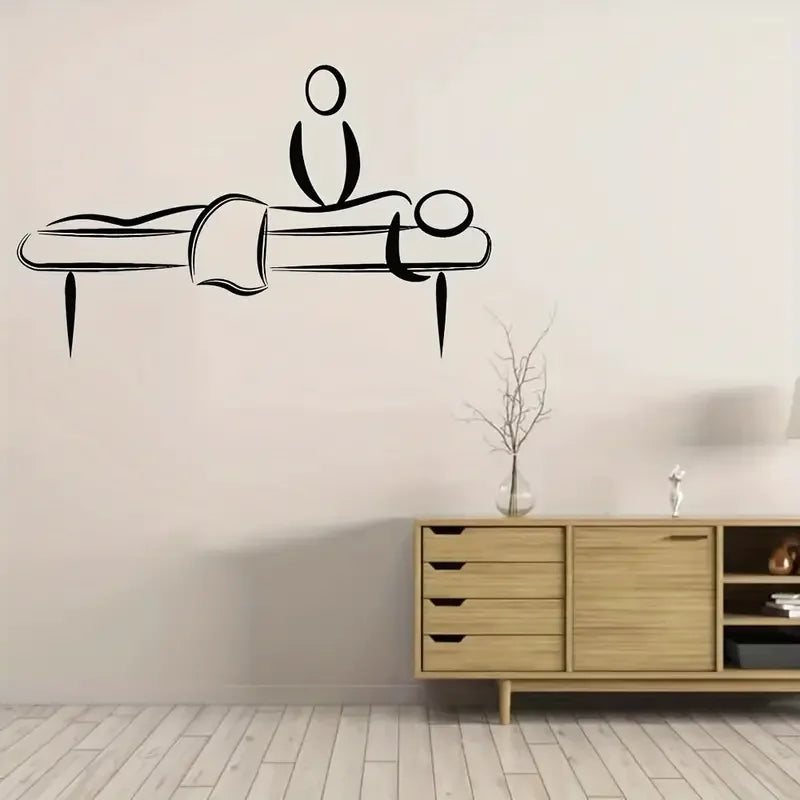 1pc Creative Vinyl Wall Sticker, Massage Room Print, Removable Self-Adhesive Wall Sticker For Bedroom, Entryway, Living Room, Po