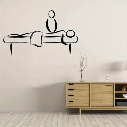 1pc Creative Vinyl Wall Sticker, Massage Room Print, Removable Self-Adhesive Wall Sticker For Bedroom, Entryway, Living Room, Po