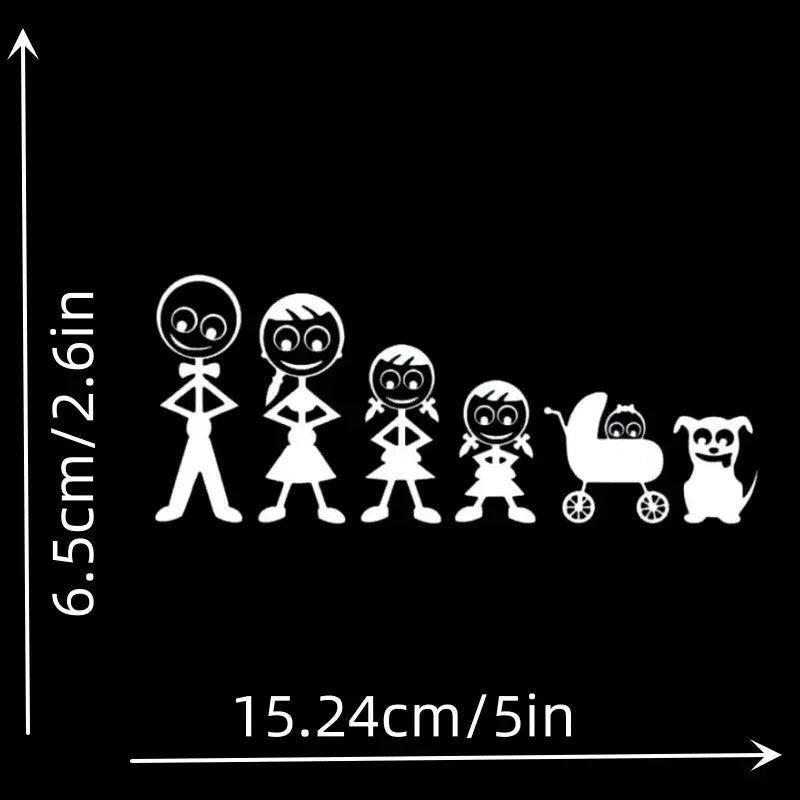 Funny Family Die Cut Vinyl Decals Sticker, Small Family Decal Bumper Car Window Baby