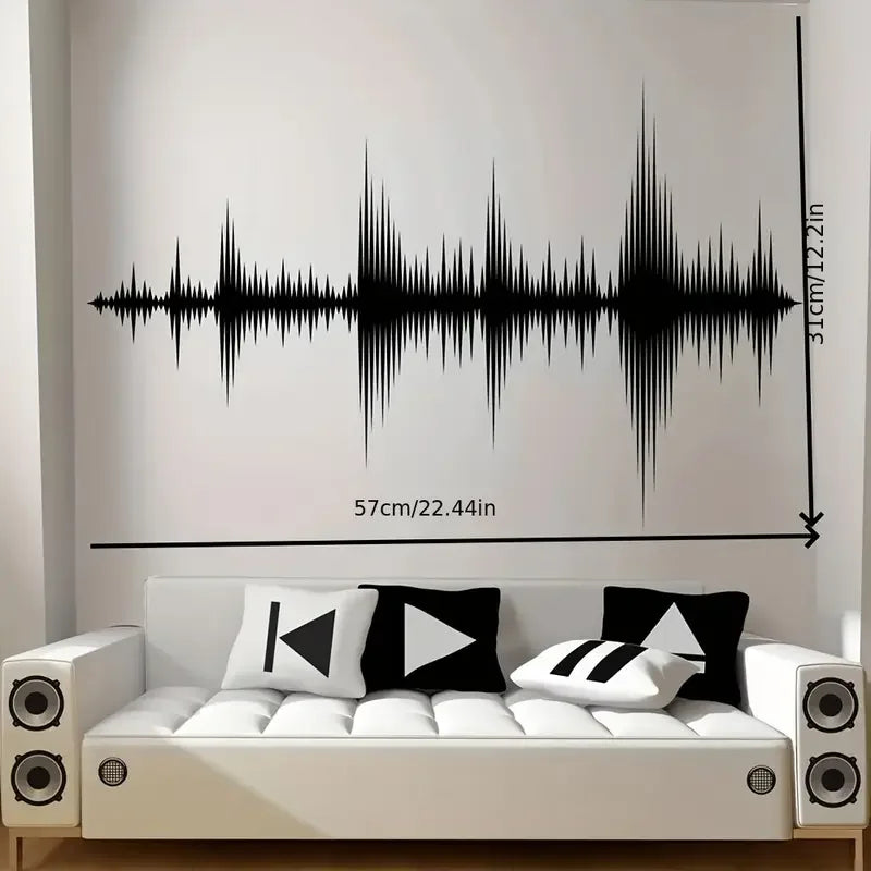 Sound Boeing Wave Wall Sticker Recording Studio Audio Speaker Melody Music Room Music Producer Room Decoration Vinyl Decal 5