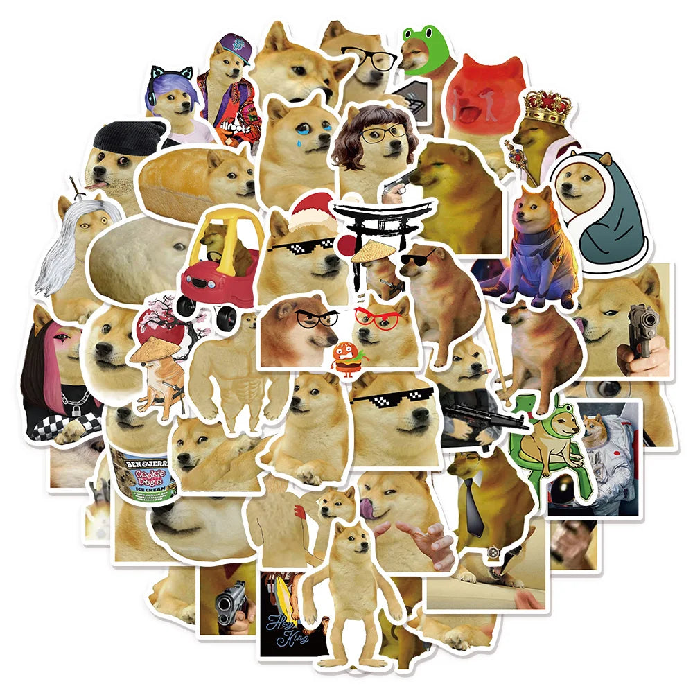 50PCS Creative Worries Dog Fun Dog Series Stickers DIY Luggage Skateboarding Laptop Waterproof Stickers