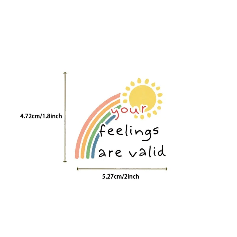 10/30/50PCS Cartoon Mental Health PVC Sticky Sticker Aesthetic DIY Stationery Decoration Scrapbooking School Supplies for Kids