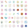 50PCS Flower Stickers Laptop Scrapbooking Family Cafe Room Scrapbooking Creative Cafe Living Landscape Creative Sticker
