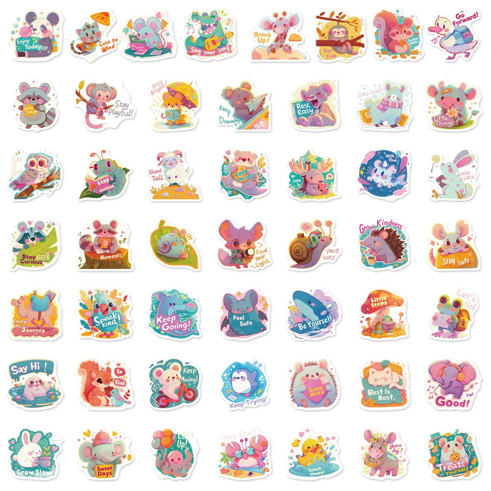 50PCS Dopamine Cartoon Animal Series Reward Creative Decorative Stickers DIY Phone Case Luggage Tablet Decorative Stickers