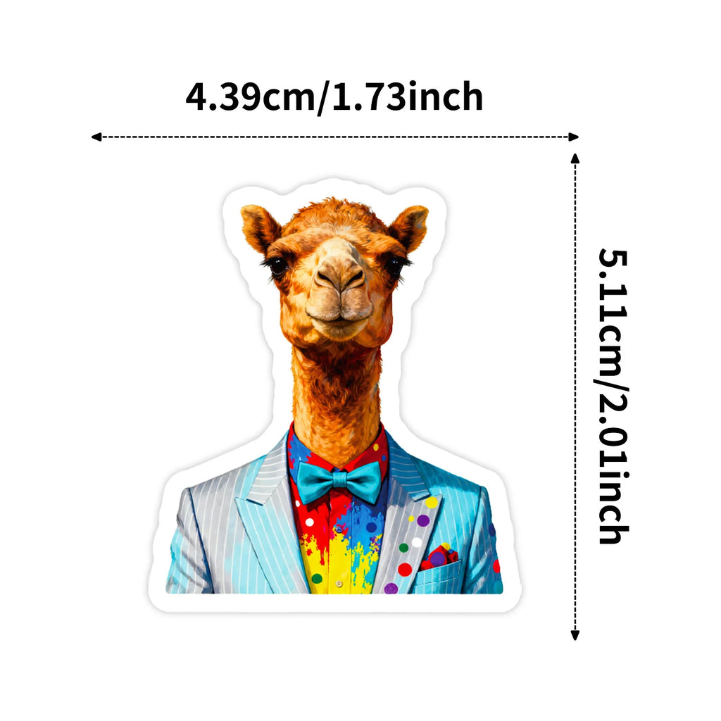 56/112 Pcs Trendy Animal in Doodles Stickers for Stationery Box Phone Laptop Skateboard Helmet Waterproof Stikers