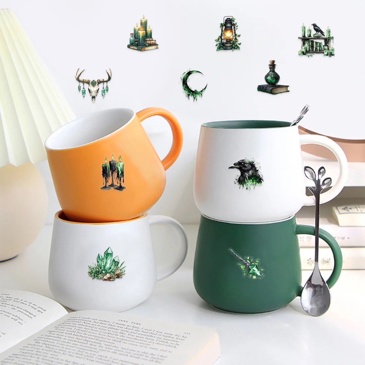 50PCS Witch of the Woods Theme Stickers Scrapbooking Collage Material Decorative Phone Case Frame DIY Waterproof Stickers