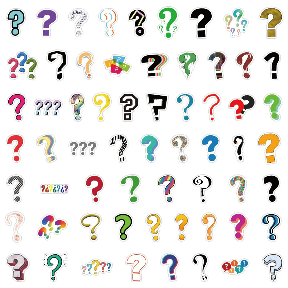 60/120PCS Fun Question Mark Graffiti Sticker Car Luggage Case Water Bottles Helmet Notebook Stationery Sticker