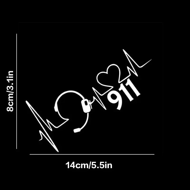 Dispatcher 911 Navigator Head Set Police Fire Medical Calm Voice In The Dark Love Decoration Die Cut Car Stickers For Laptop Too