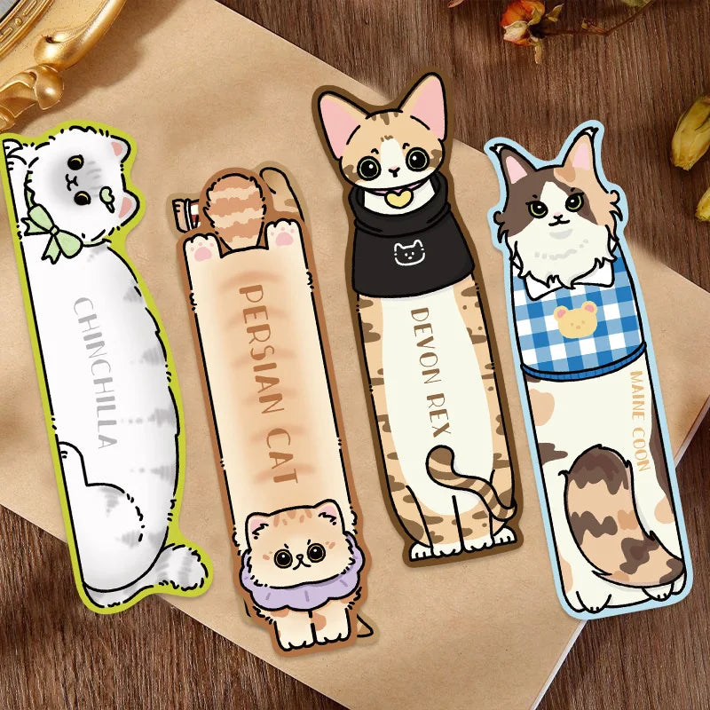 30 pieces Cute Cartoon Cat Bookmark Simple Literary Creative Reading Paper Bookmark DIY For Read Lover