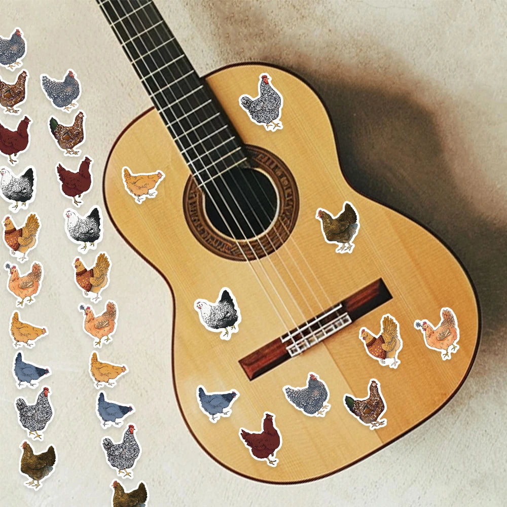 500PCS Cartoon Old Hen Learning Reward Stickers 10 sheets 2.5cm/1.0-inch Chicken Learning Reward Set Party Gift Stamps
