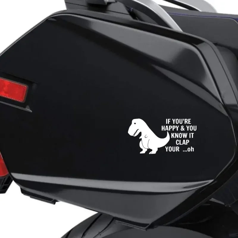 Happy T-Rex Sticker Vinyl Car Sticker Drift Rally Dinosaur Clap Decal Funny