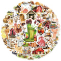 50PCS Fairy Tale Cartoon Farm Graffiti Stickers Car Window Water Cup Refrigerator Decor Waterproof Children Stickers