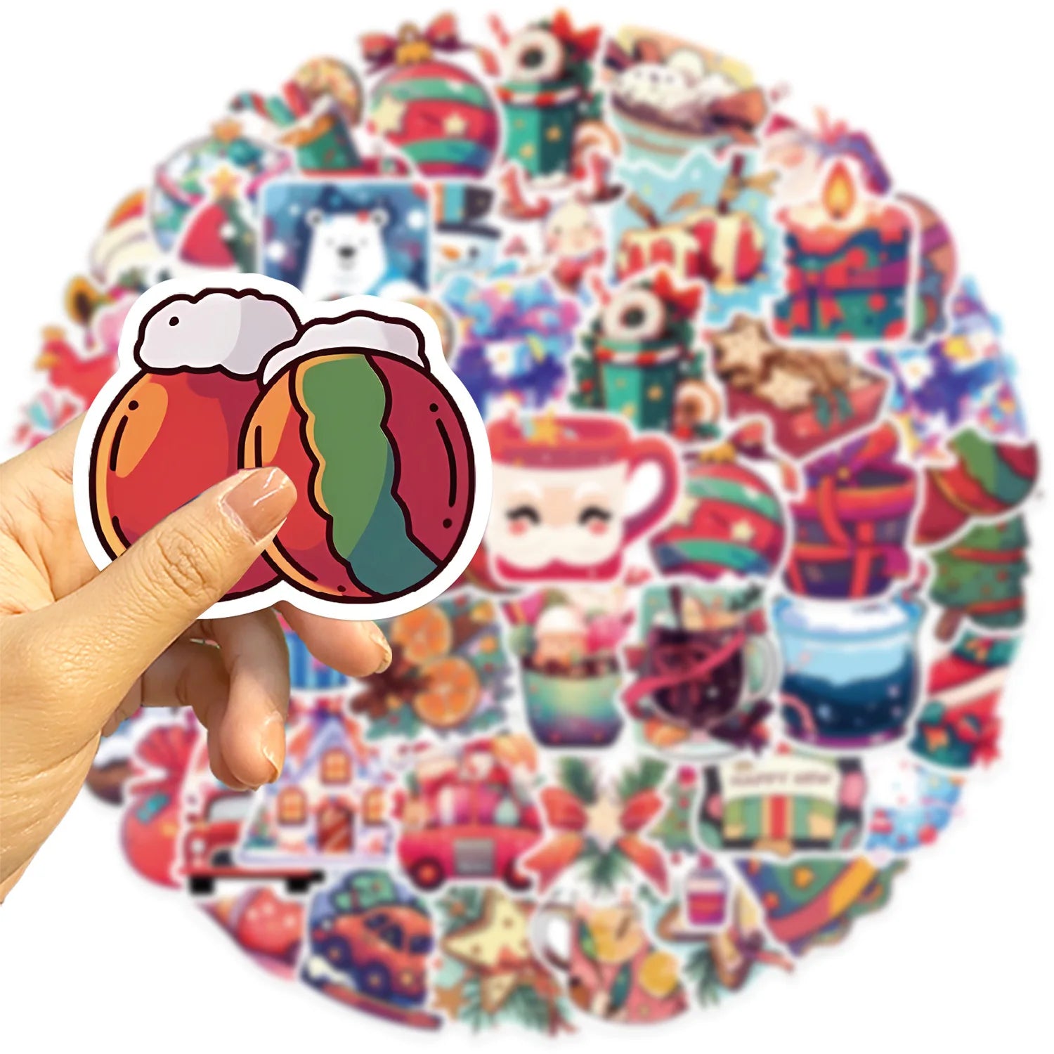 50/100PCS Christmas Fun Gift Decoration Party Stickers Guitar Notebook Luggage DIY Waterproof Stationery Stickers