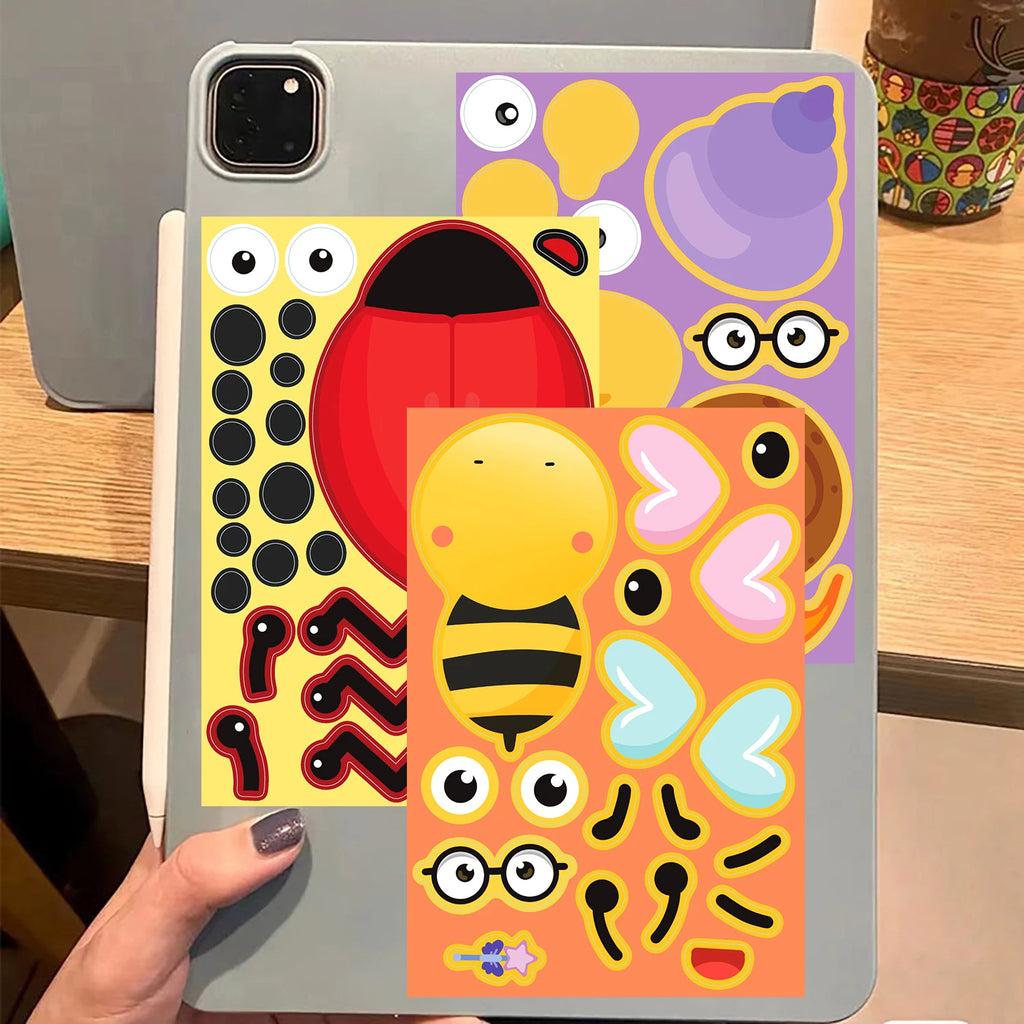 8PCS Insect Collage Stickers Nostalgia Laptop Coffee Retro Scrapbook Cartoon Phone Cool Car Luggage Exquisite Graffiti Decals