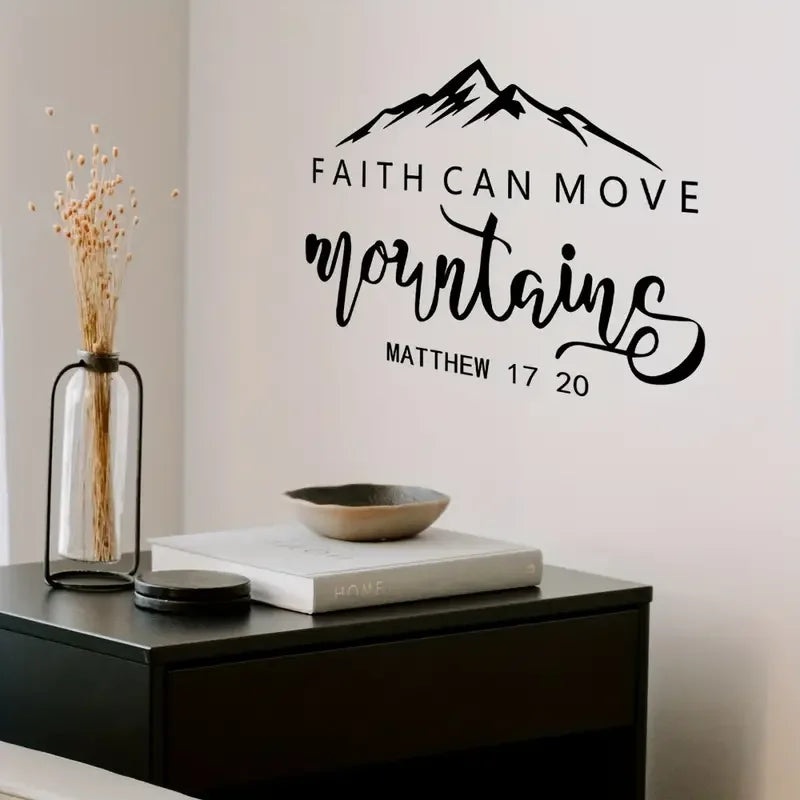Matthew Faith Can Move Mountains Bible Verses, Vinyl Decals, Christian Wall Decor Stickers