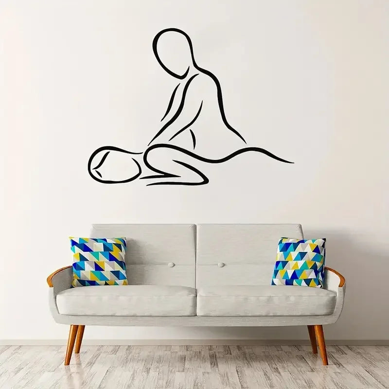 1pc Contemporary Vinyl Wall Decal, Massage Spa Salon Zen Relaxation Themed, Decorative Sticker For Room Decor, Home Decor, Relax