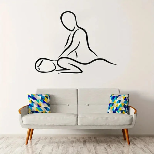 1pc Contemporary Vinyl Wall Decal, Massage Spa Salon Zen Relaxation Themed, Decorative Sticker For Room Decor, Home Decor, Relax