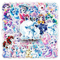 50/100PCS Rainbow Horse Flash Film Laser Stickers Unicorn Cute Cartoon Animal Waterproof Computer Stationery Stickers