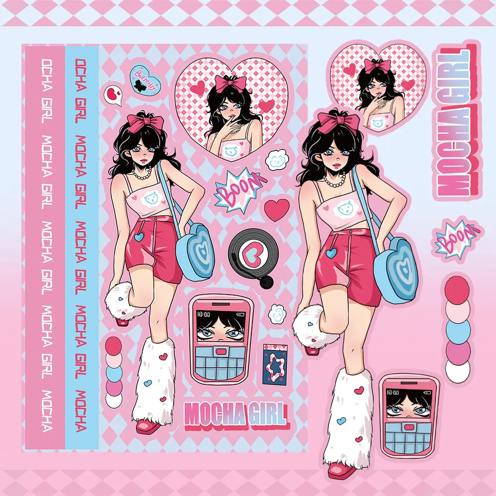 8/16PCS Korean Lolita Girl Gooka Character Stickers DIY Children's Reward Decorative Stationery Stickers