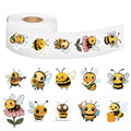 500PCS Cute Bee Roll Stickers Nostalgia Skateboard DIY Laptop Luggage Phone Scrapbooking Room Gift Modern Home Decoration ﻿