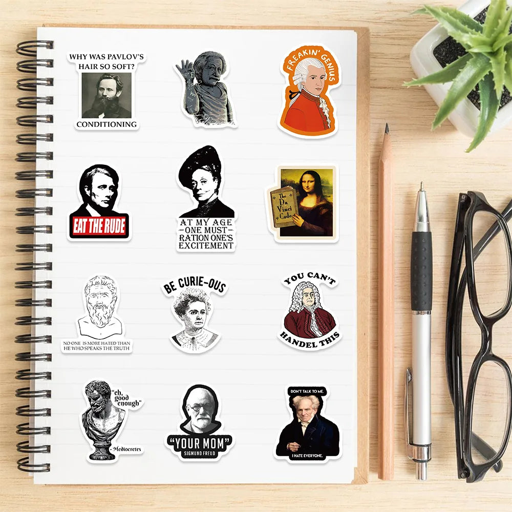 50 Funny Celebrity MEME Graffiti Stickers Decor Water Cup Phone Stickers Waterproof Notebook Children's Stationery Stickers