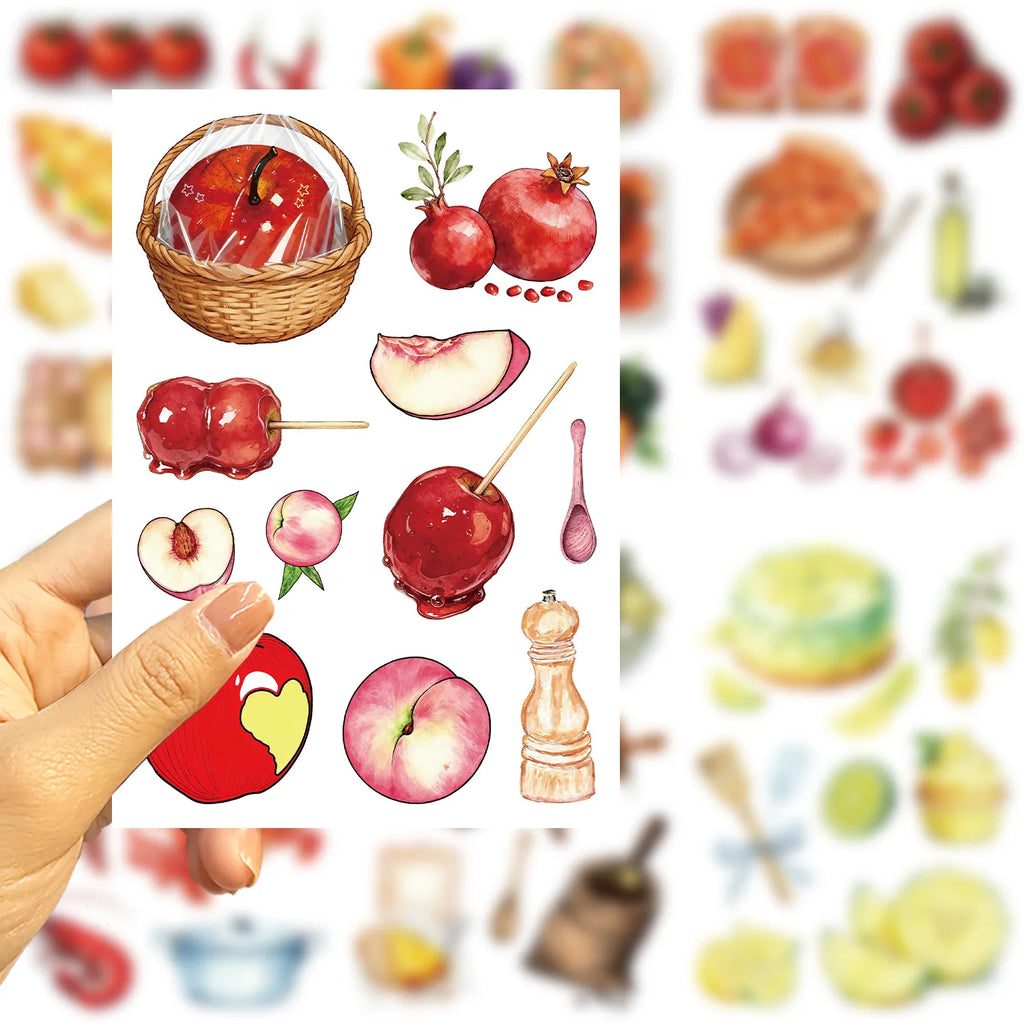 8/16/24PCS Puzzle Sticker Cartoon Food Make a Face Sticker DIY Handicrafts Waterproof Notebook Stationery Sticker
