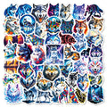 56/112 Pcs Cool Vivid Coyote Doodle Stickers Strong Adhesive for Stationery Box Pen Holder Phone Laptop Skateboard Surfboard