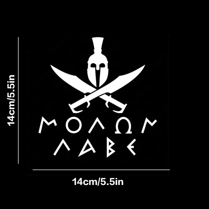 MOLON LABE Spartan Sword Helmet Personality Car Sticker For Laptop Water Bottle Truck Motorcycle Vehicle Paint Window Wall Cup T